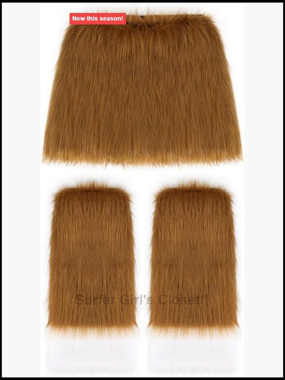 Faux Fur A-Line Mini Skirt with Leg Warmers Halloween Cosplay Costume